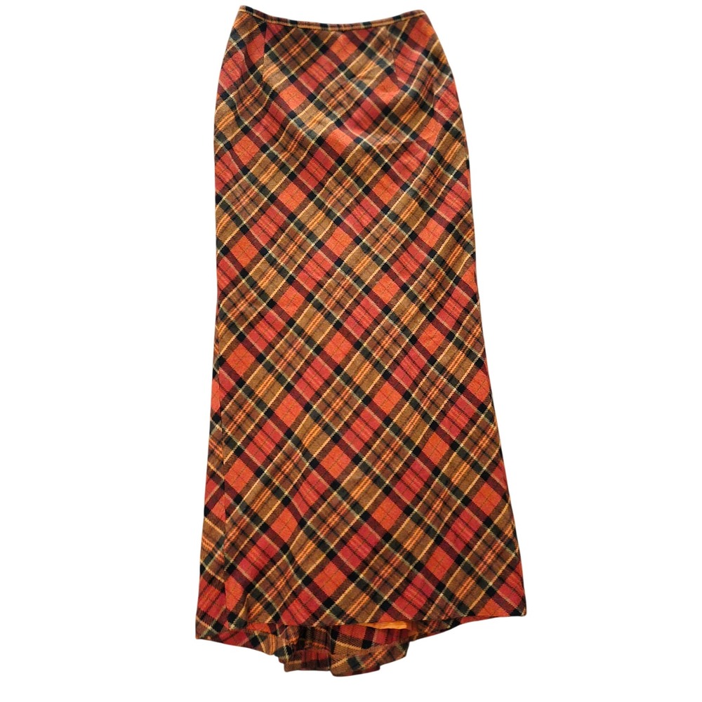 VTG Tristan & Iseut Wool Blend Plaid Fishtail Mermaid Maxi Skirt 4 Canada